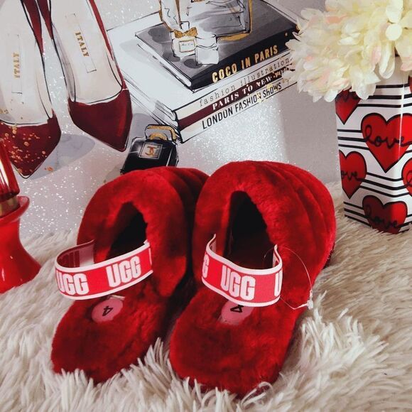 UGG Super Fluff Genuine Shearling Slingback Slipper NEW - Picture 3 of 5